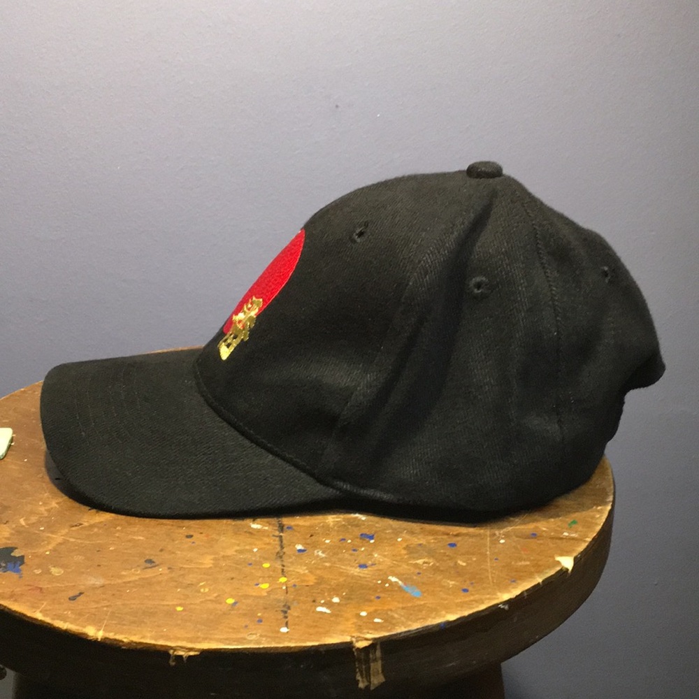 Japan black full 6 panel cap adjustable back strap hat - Picture 8 of 9